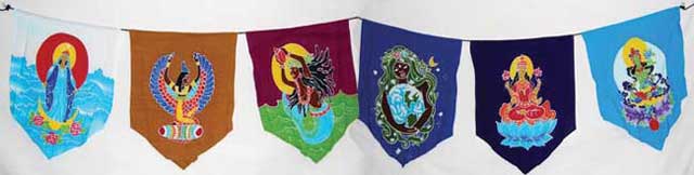 Triple Moon Goddess Prayer Flags